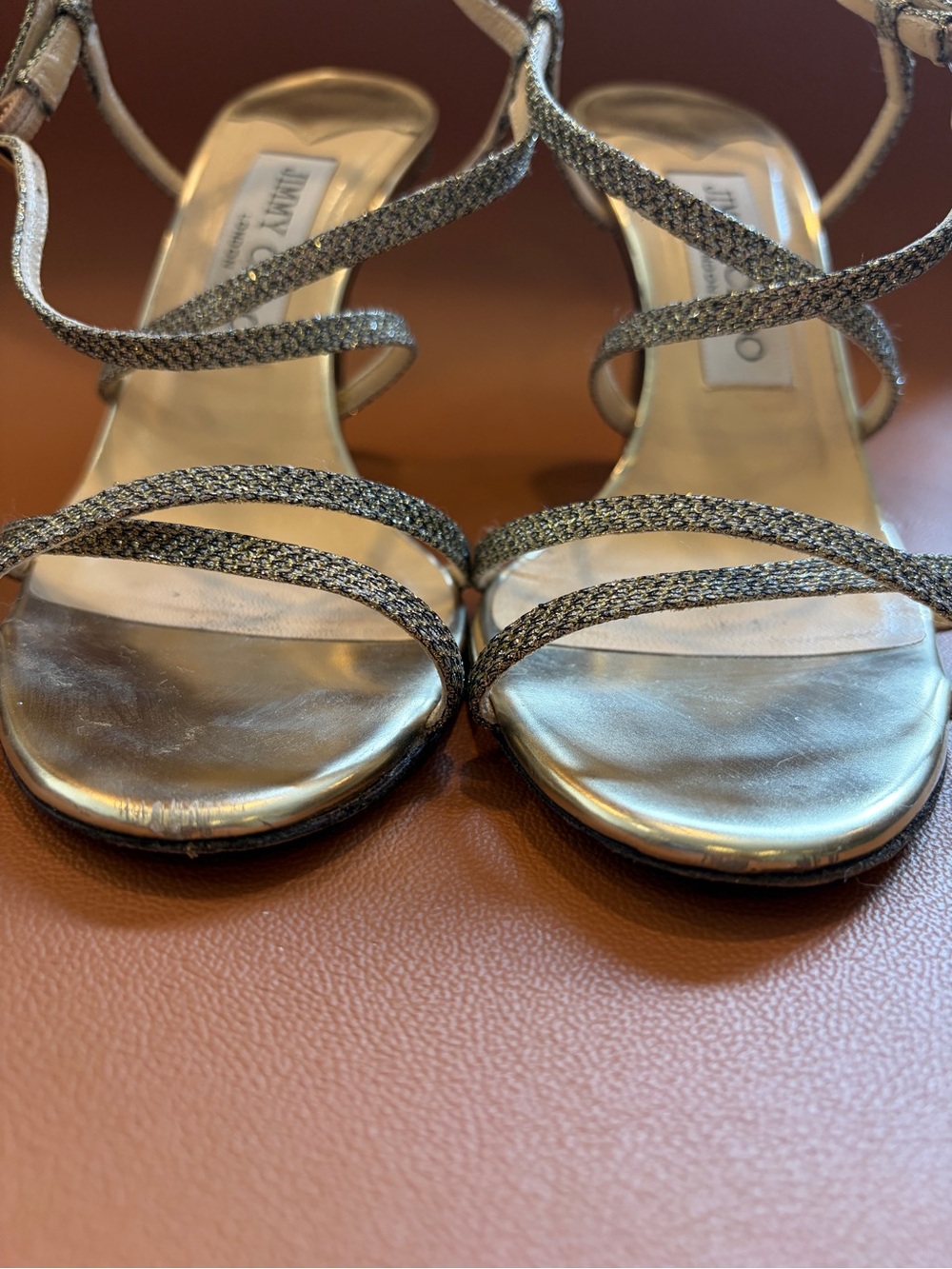 Jimmy Choo Silver Metallic Strappy Heeled Sandals - Picture 2 of 13